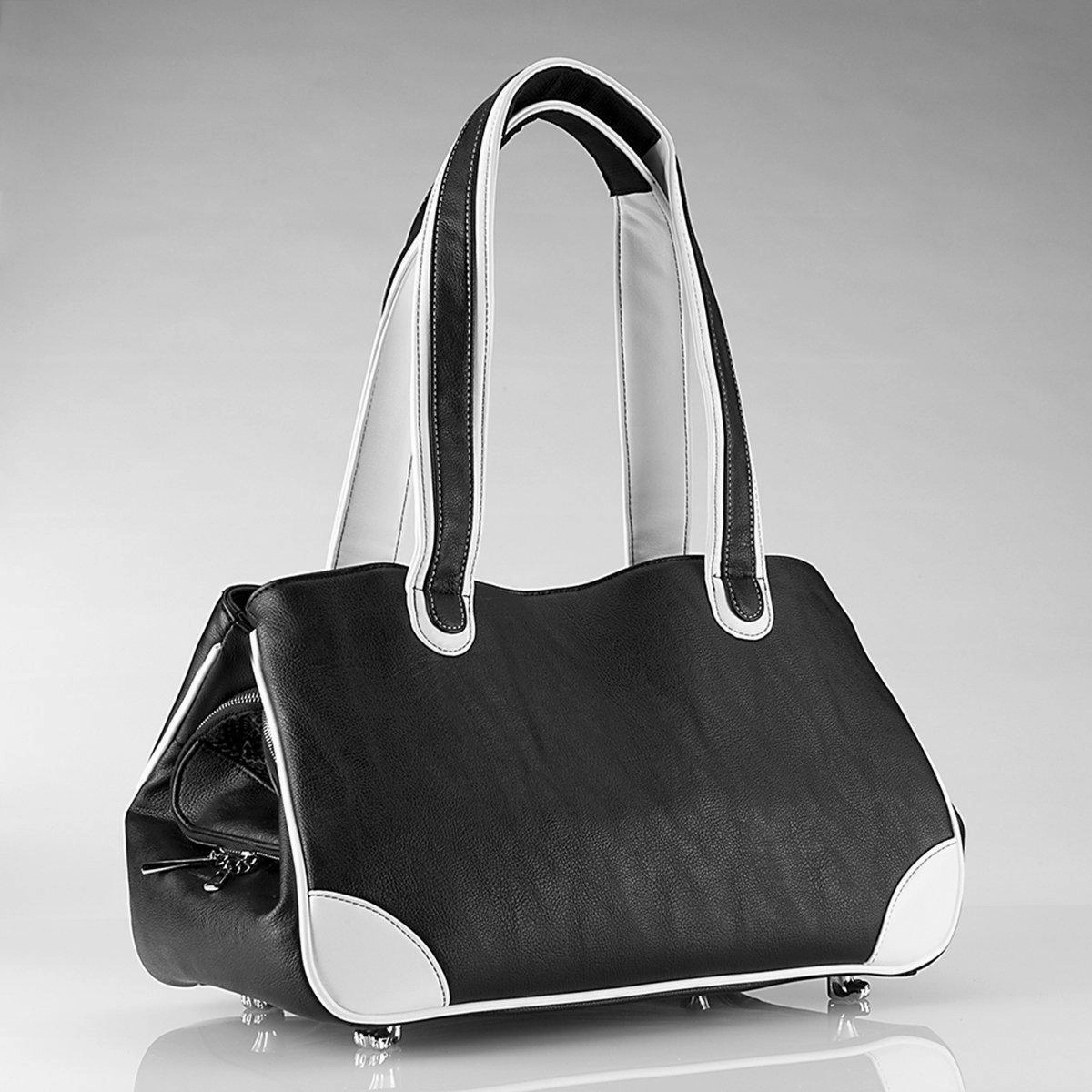 Majestic Maltese Rescue Me Tote Faux Leather Dog Carrier Black