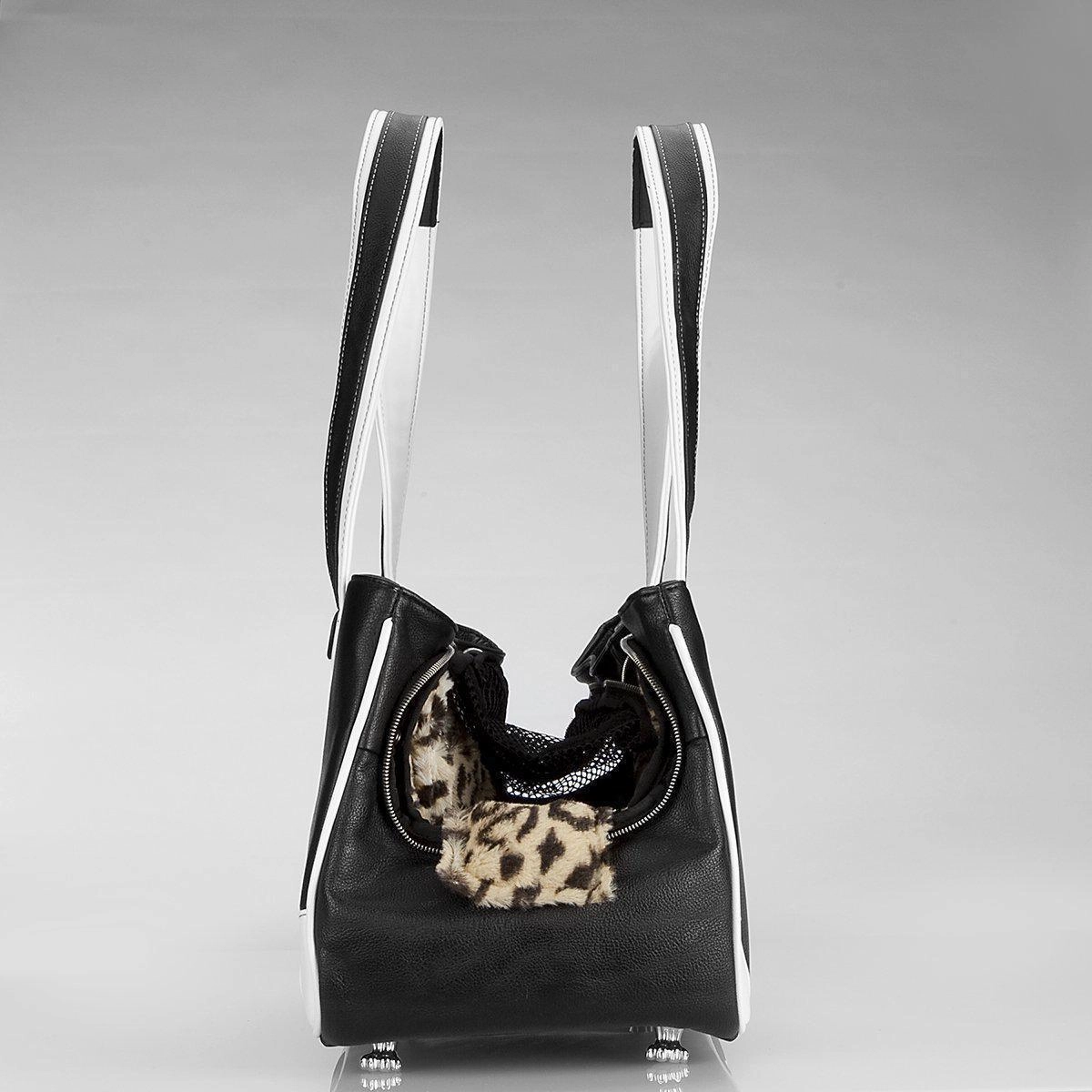 Majestic Maltese Rescue Me Tote Faux Leather Dog Carrier Black