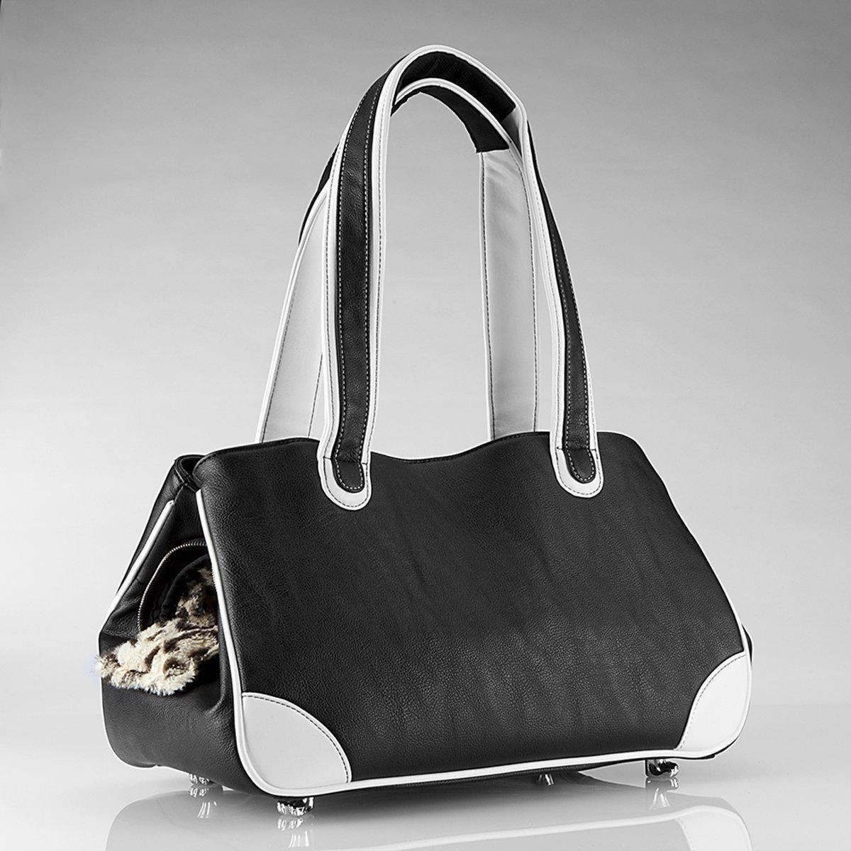 Majestic Maltese Rescue Me Tote Faux Leather Dog Carrier Black