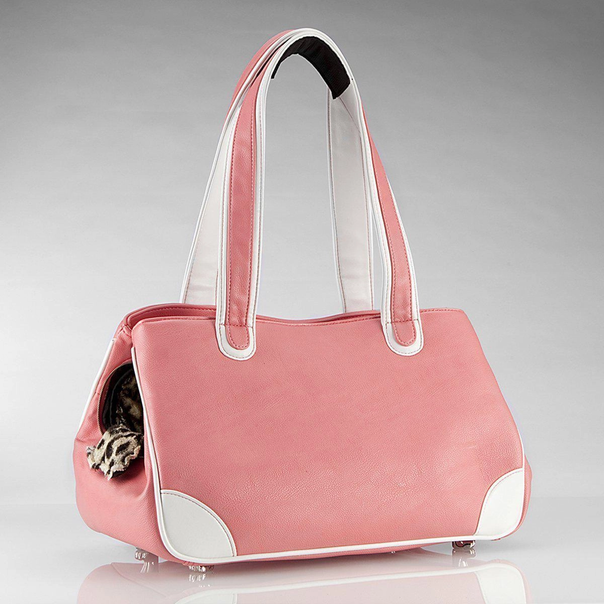 Majestic Maltese Rescue Me Tote Faux Leather Dog Carrier Pink