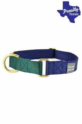 Major Darling Navy and Forest Dog Martingale Collar