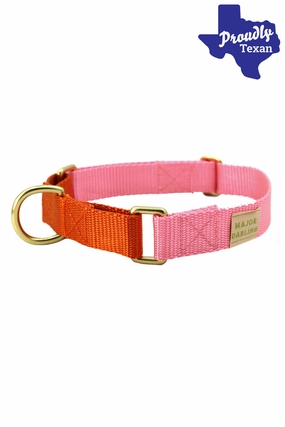 Major Darling Pink and Orange Dog Martingale Collar