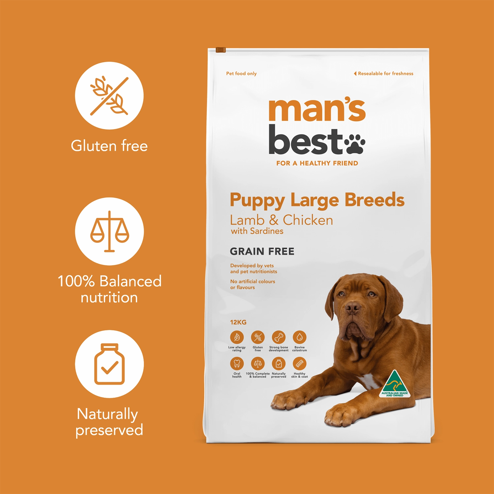 Man's Best Dog Food Puppy Large Breed Lamb & Chicken with Sardines