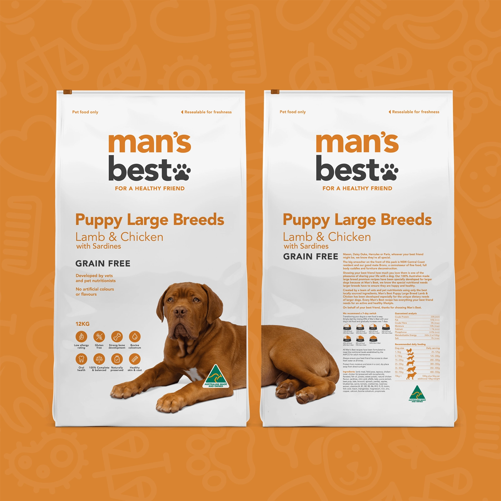 Man's Best Dog Food Puppy Large Breed Lamb & Chicken with Sardines