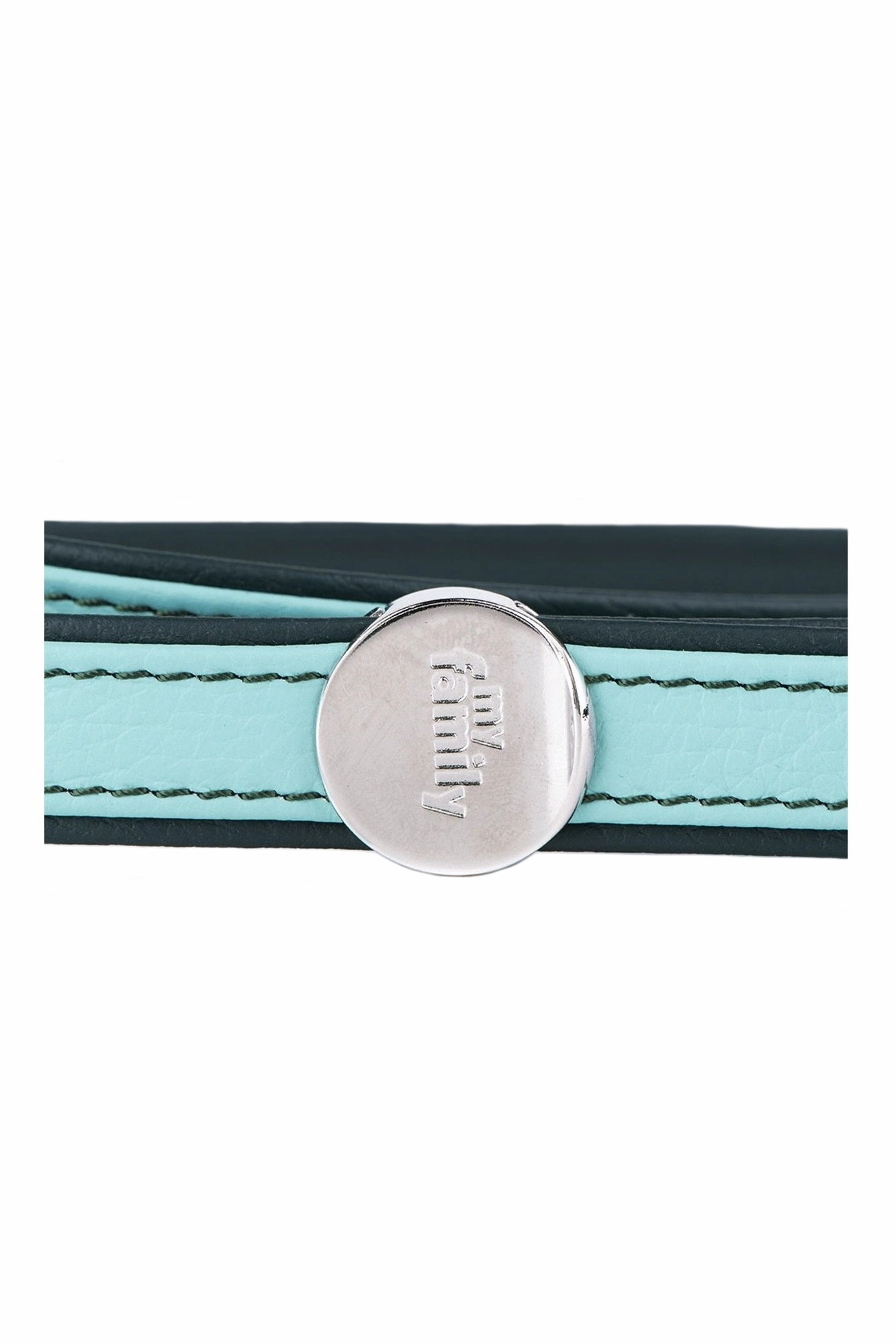 My Family Firenze Aqua Leather Dog Leash