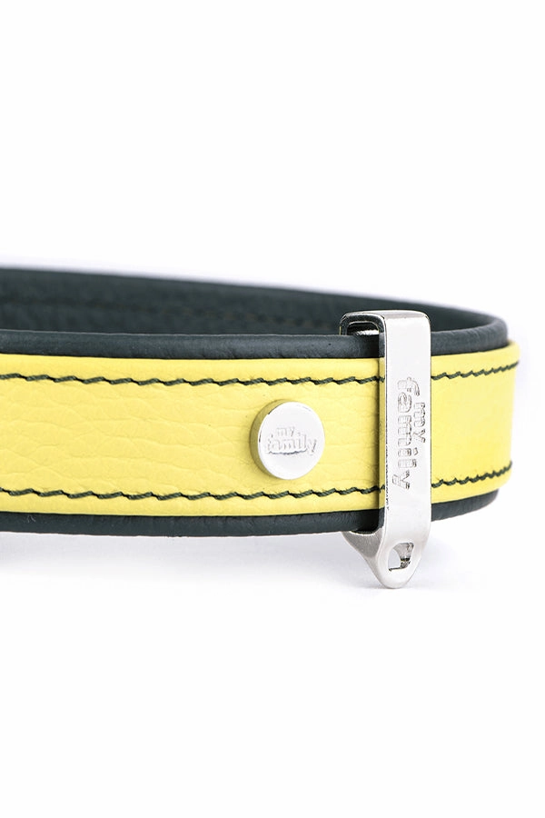 My Family Firenze Yellow Leather Dog Collar