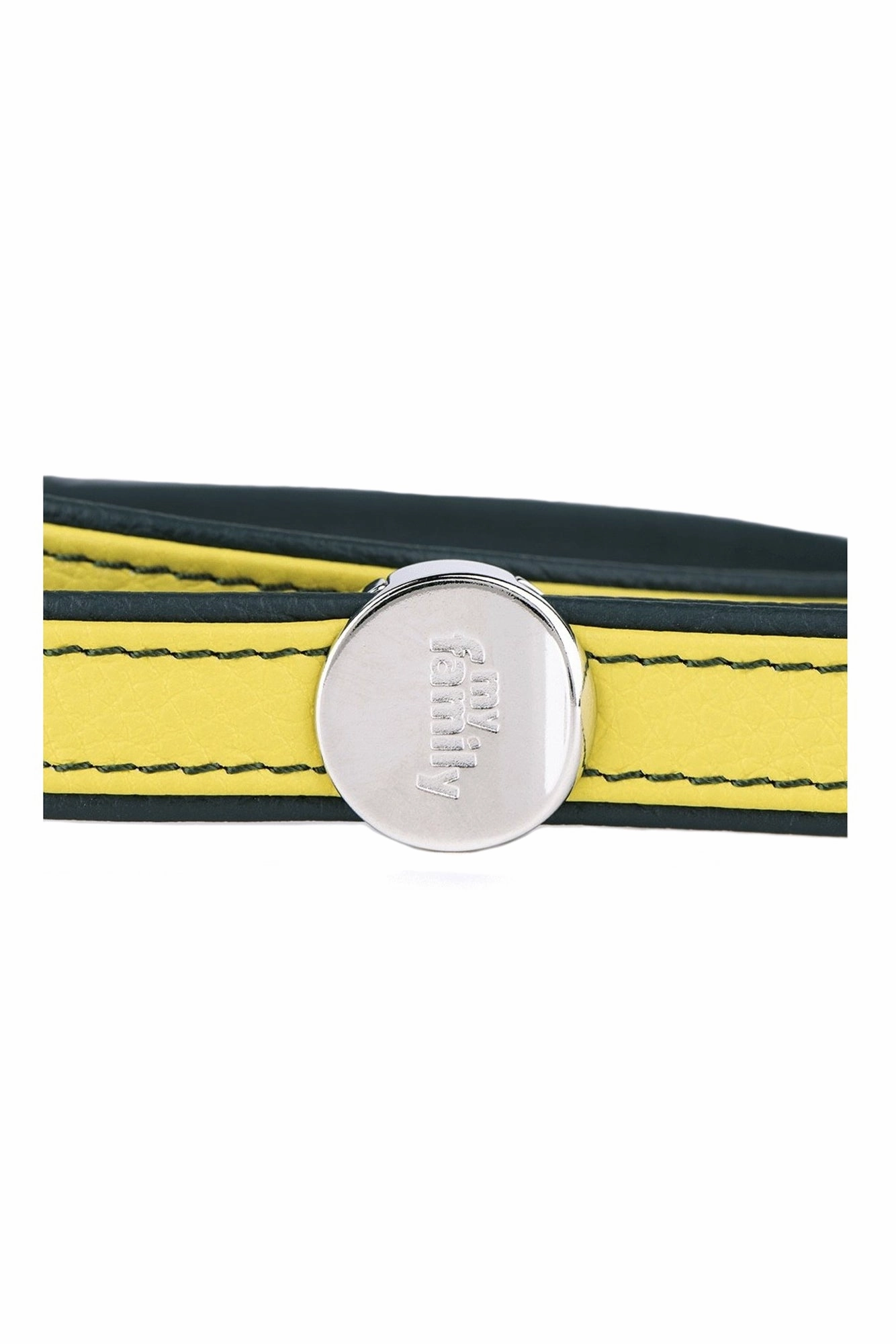 My Family Firenze Yellow Leather Dog Leash