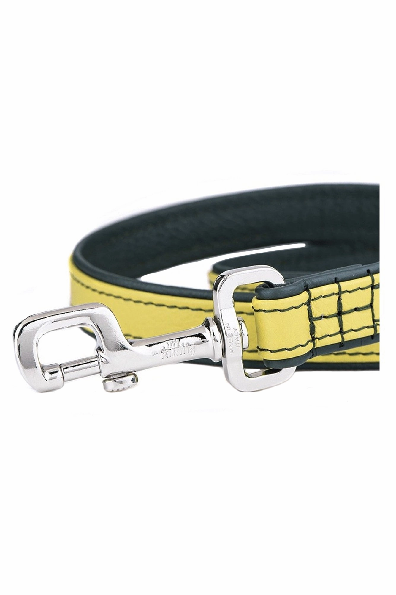 My Family Firenze Yellow Leather Dog Leash
