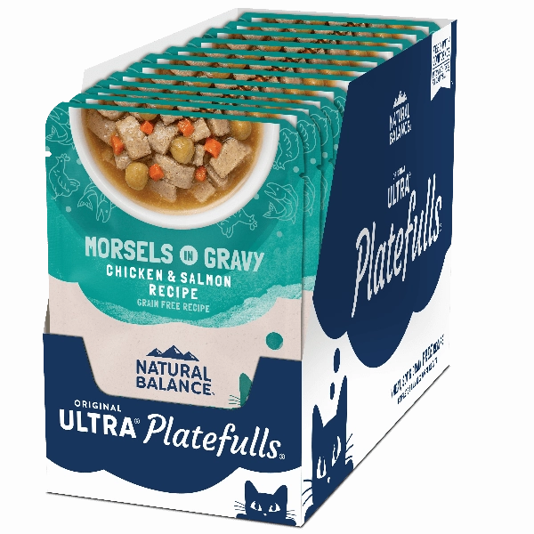 Natural Balance Platefulls Chicken & Salmon Recipe Morsels in Gravy Food Pouch