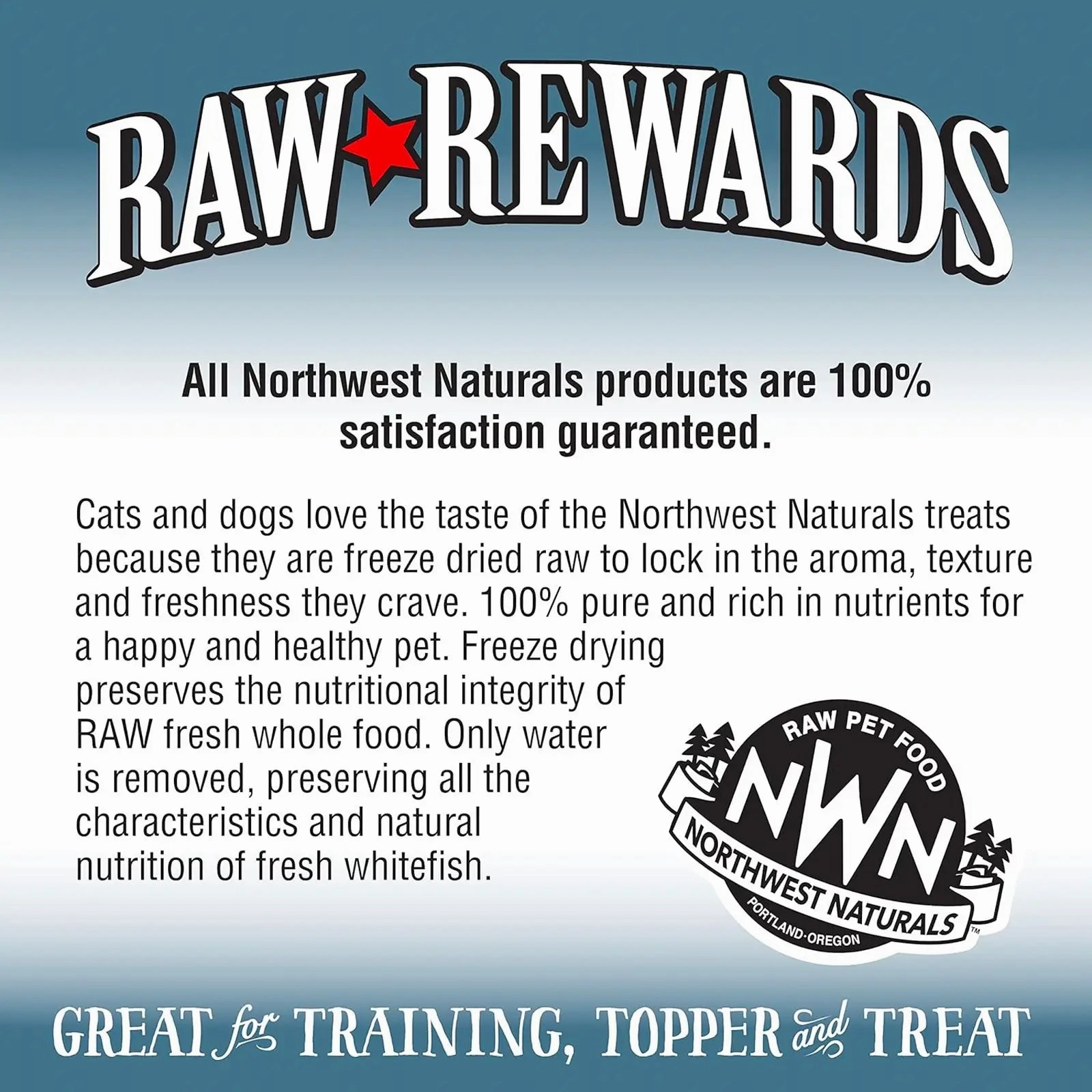 Northwest Naturals Raw Rewards Freeze Dried Treats for Dogs and Cats - WhiteFish 70g