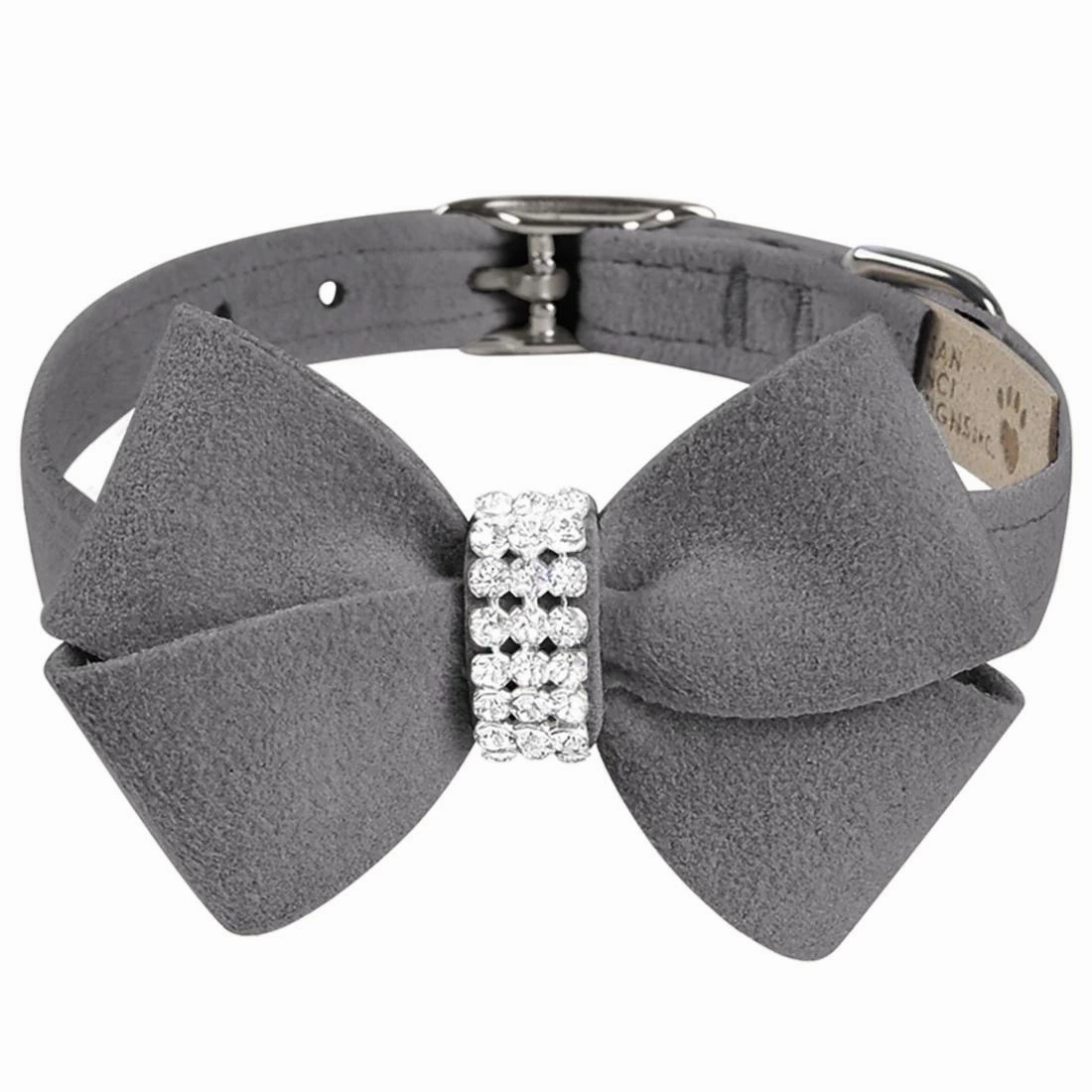 Nouveau Bow Dog Collar Platinum