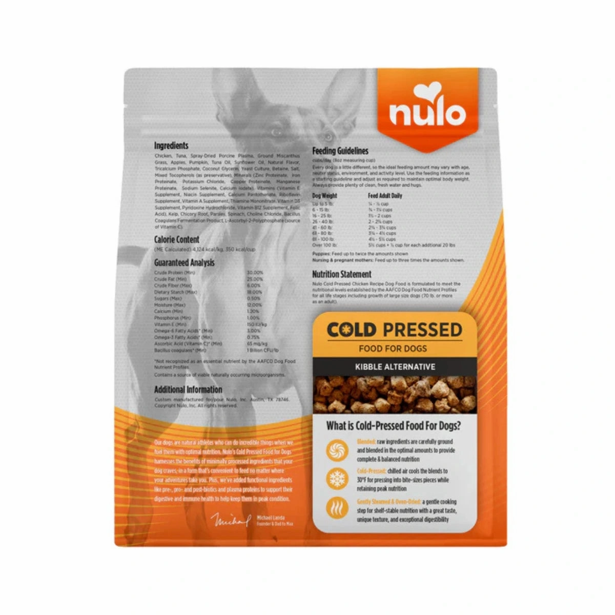 Nulo Cold Pressed Dog Food For Puppies & Adults - Chicken & Tuna Recipe