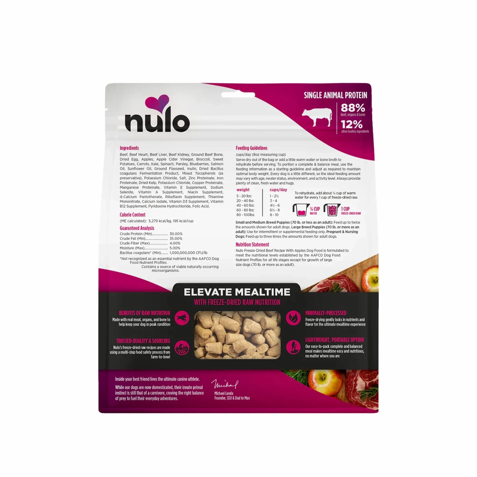 Nulo Freeze-Dried Raw Dog Food - Beef & Apple