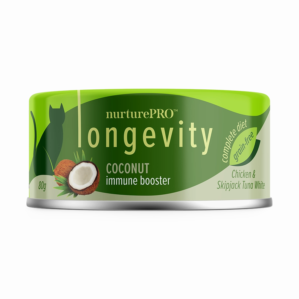 Nurture Pro Cat Longevity with Green Tea Essence GF Chicken & Skipjack Tuna White Meat Coconut 80g