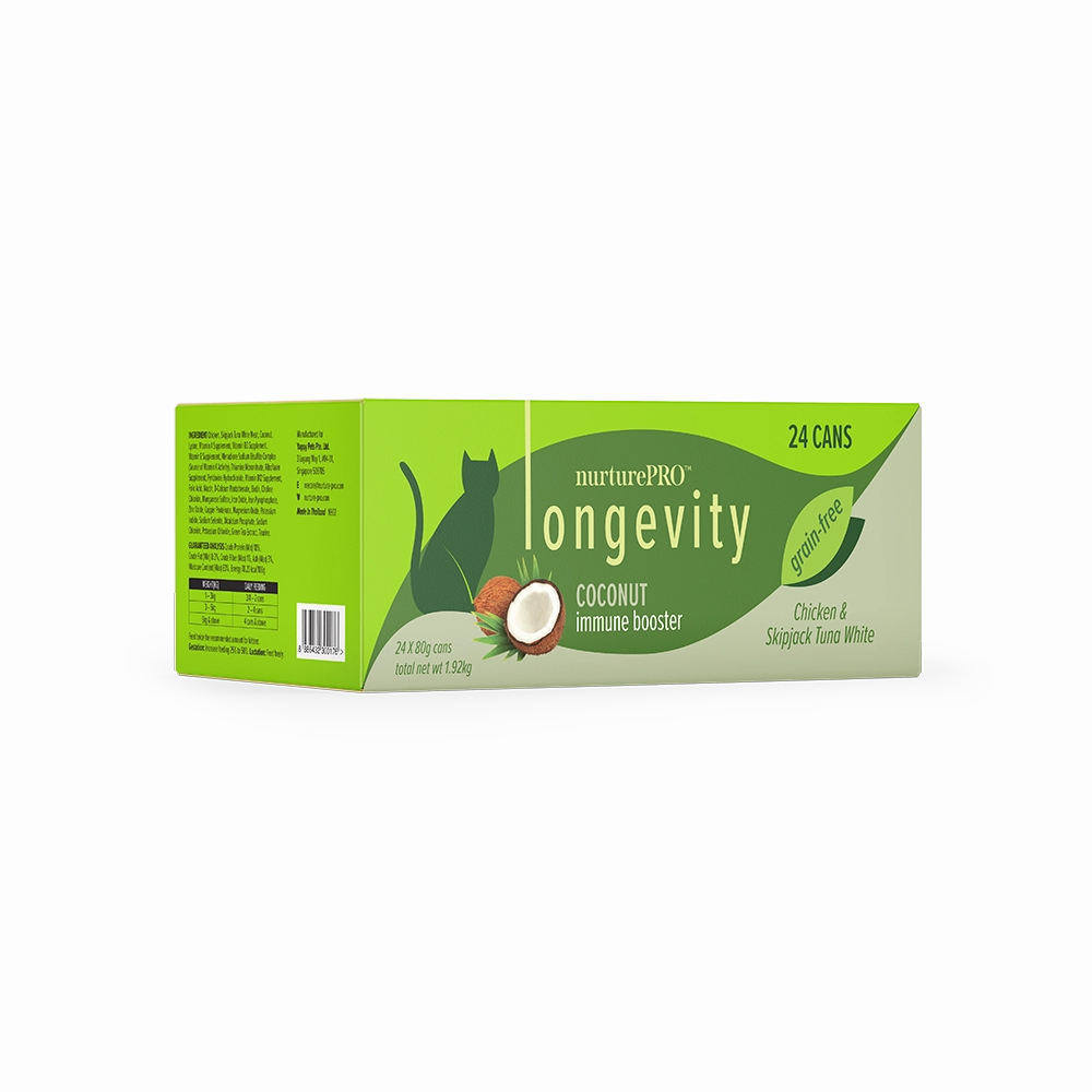 Nurture Pro Cat Longevity with Green Tea Essence GF Chicken & Skipjack Tuna White Meat Coconut 80g