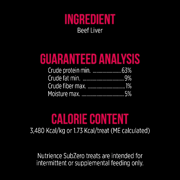 Nutrience SubZero Freeze-Dried Beef Liver Cat Treats