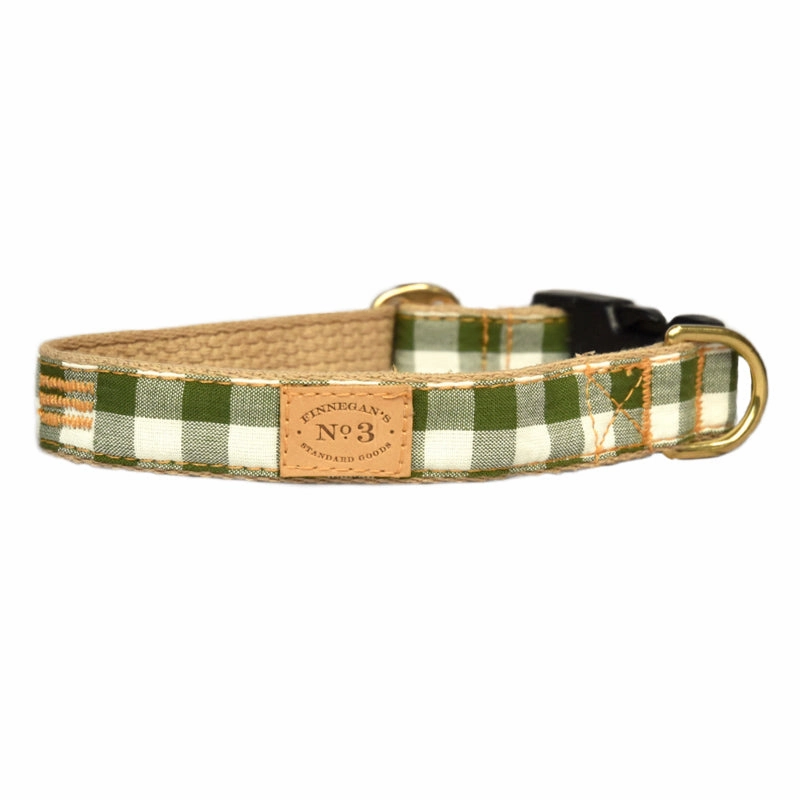 Olive Big Gingham Collar