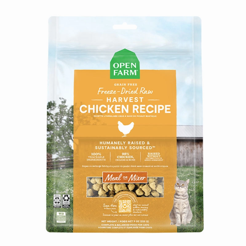 OPEN FARM Freeze-Dried Raw Harvest Chicken Recipe for Cats