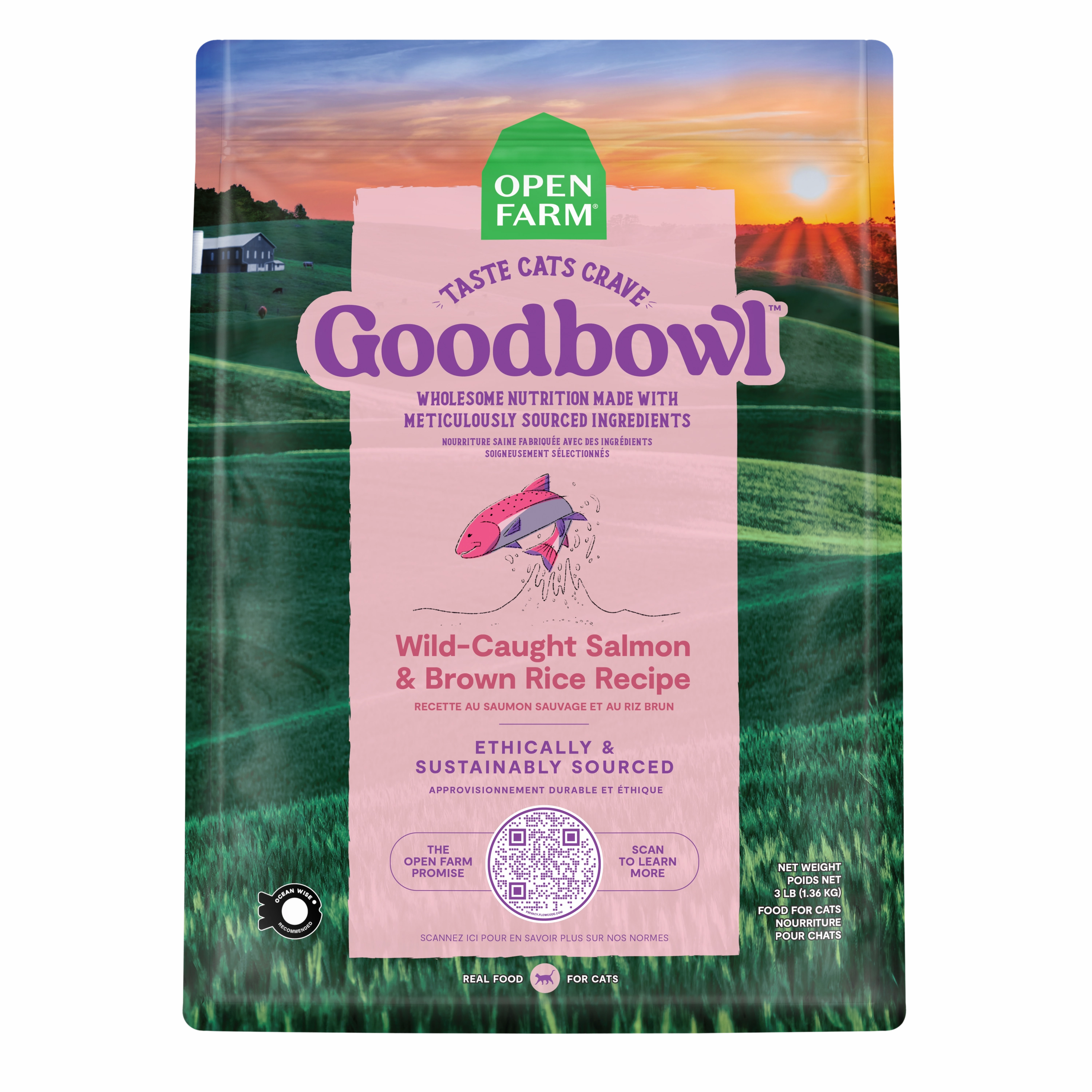 Open Farm GoodBowl Wild-Caught Salmon & Brown Rice Recipe Dry Cat Food