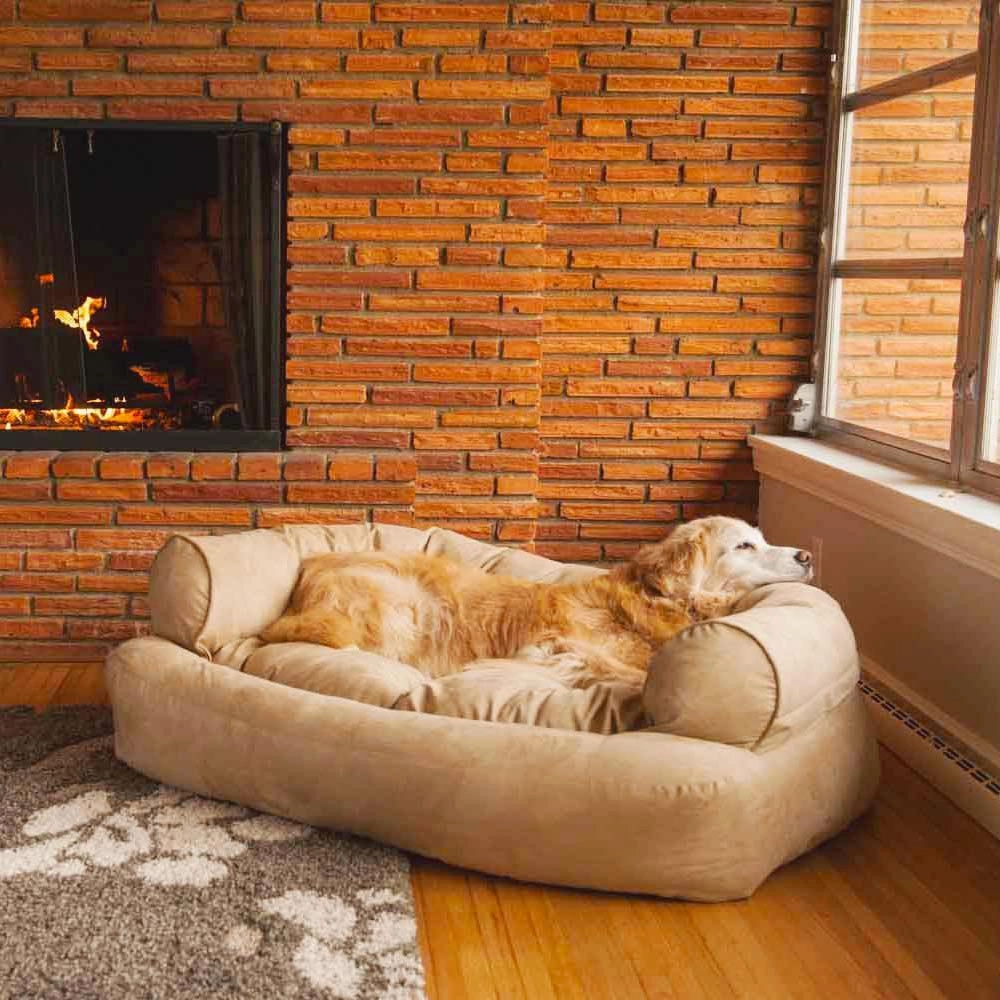 Overstuffed Luxury Dog Sofa Bed Buckskin