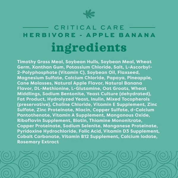 Oxbow Critical Care Herbivore; Apple-Banana