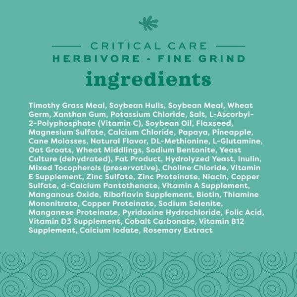 Oxbow Critical Care Herbivore; Fine Grind Papaya