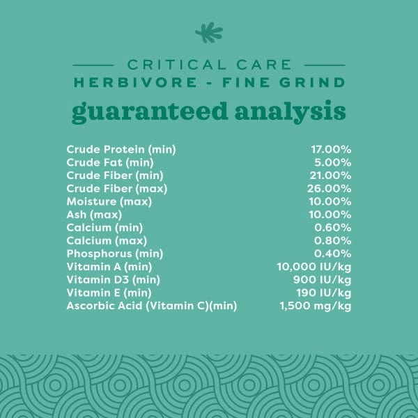 Oxbow Critical Care Herbivore; Fine Grind Papaya