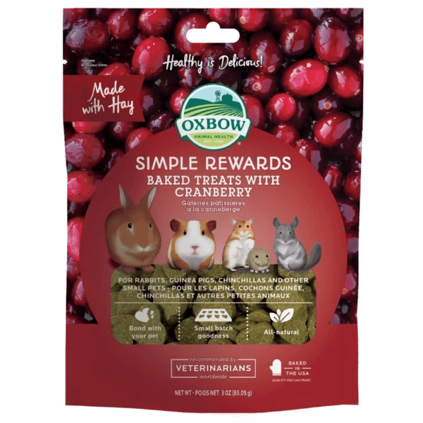 Oxbow Simple Rewards Baked Treats with Cranberry