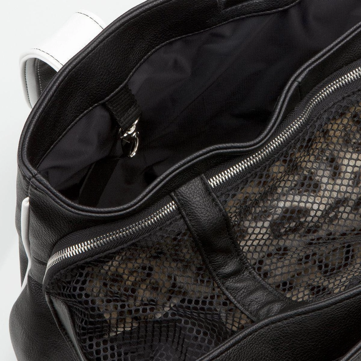 Pampered Poodle Rescue Me Tote Faux Leather Dog Carrier Black