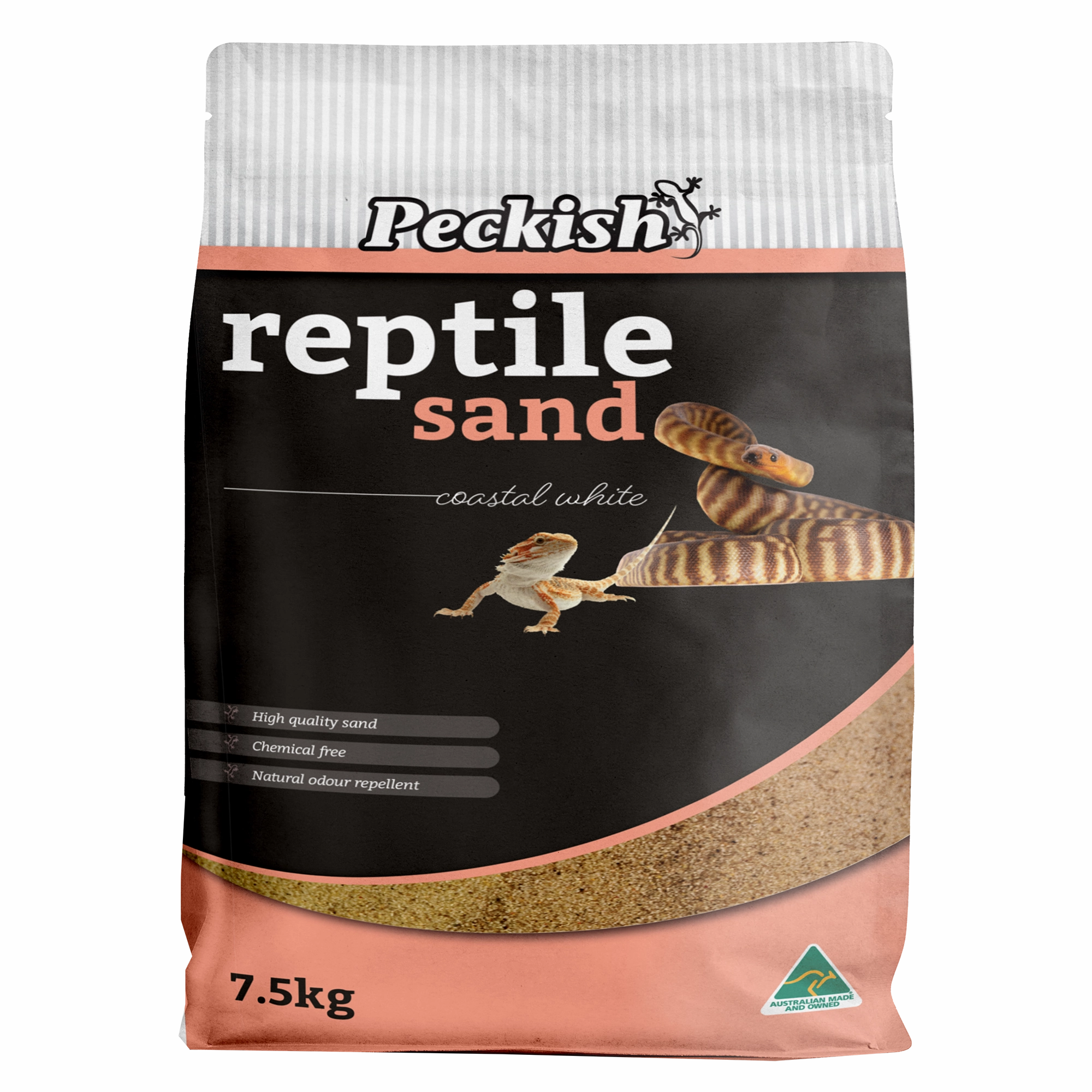 Peckish - Coastal White Reptile Sand (7.5kg)