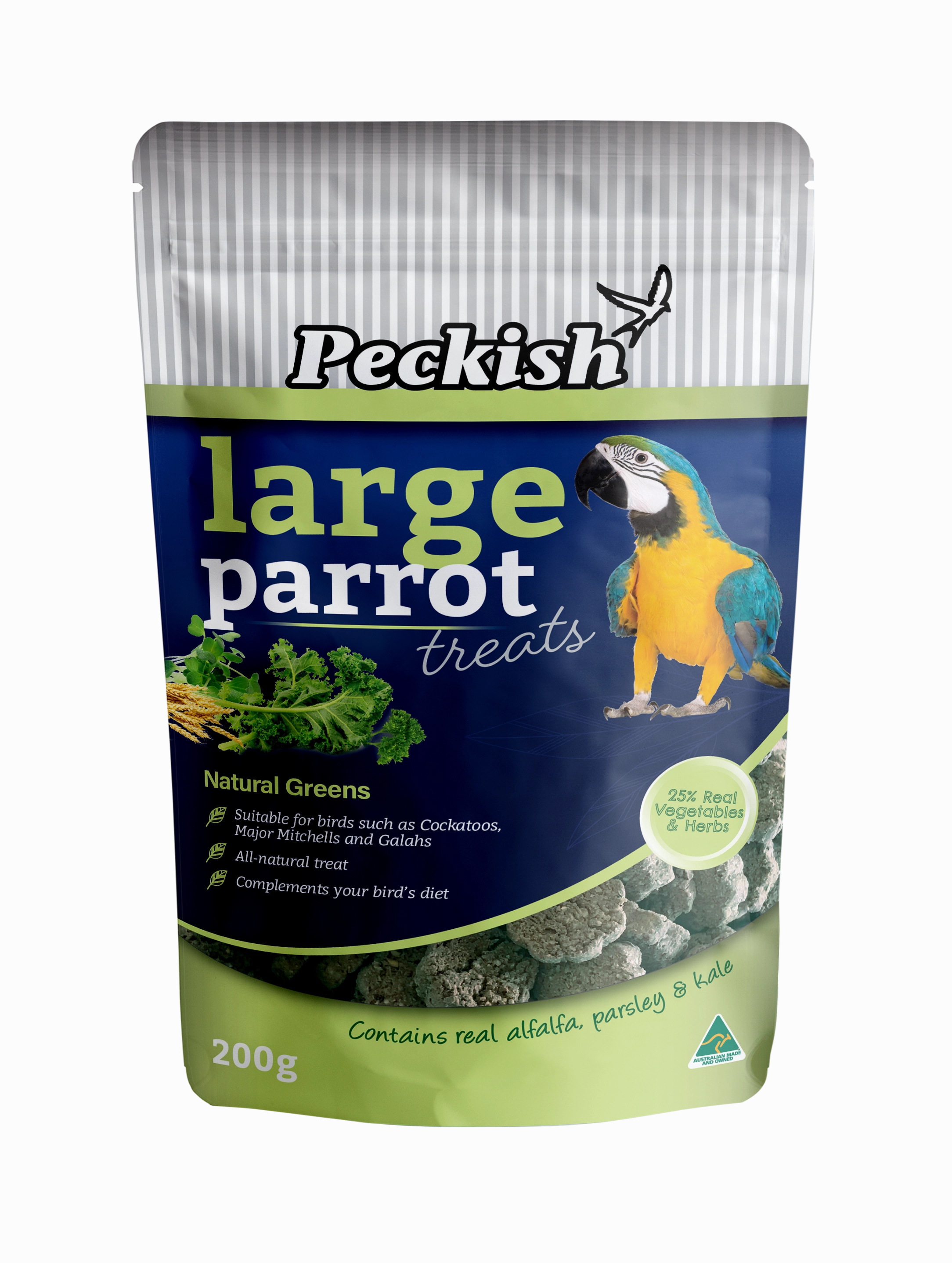 Peckish - Large Parrot Natural Greens Treat 200g