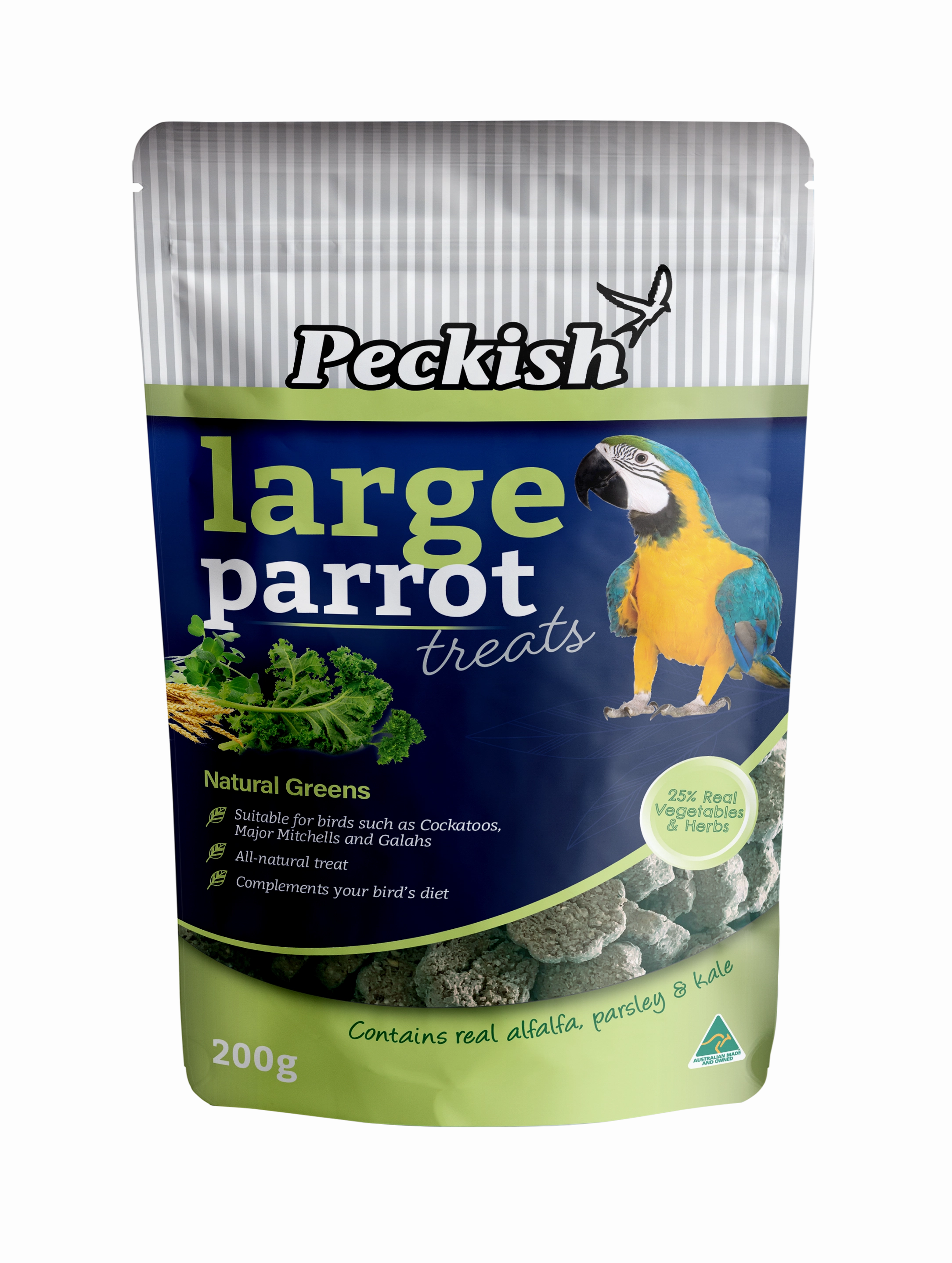 Peckish - Large Parrot Natural Greens Treat 200g