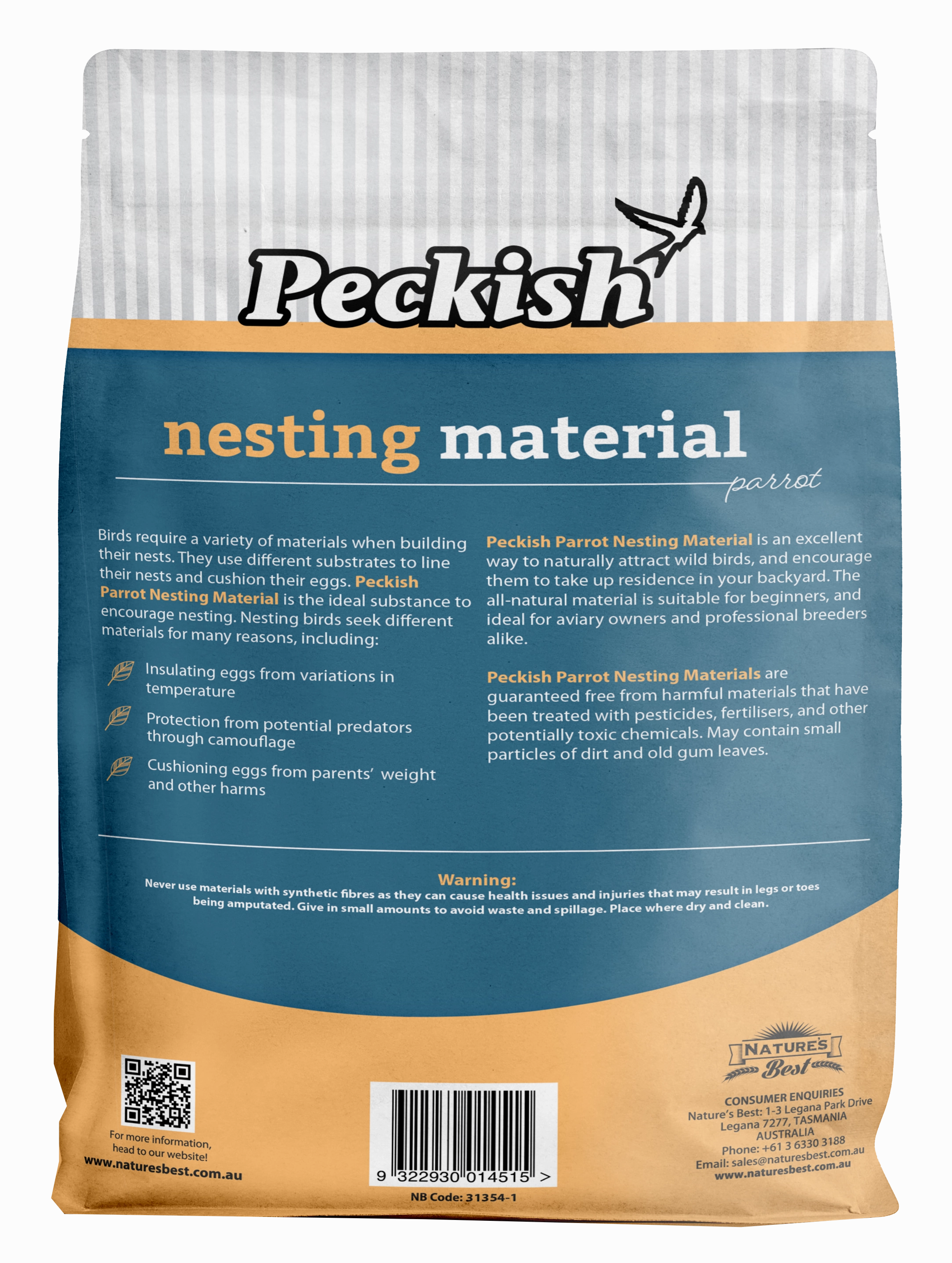 Peckish - Nesting Material Parrot (700g)