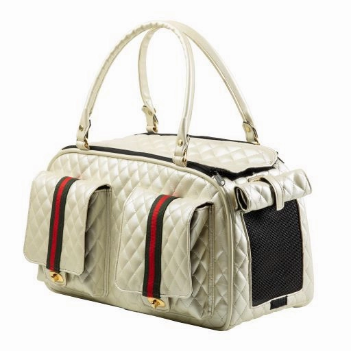 Petote Marlee 2 Dog Carrier Ivory Quilted Stripe