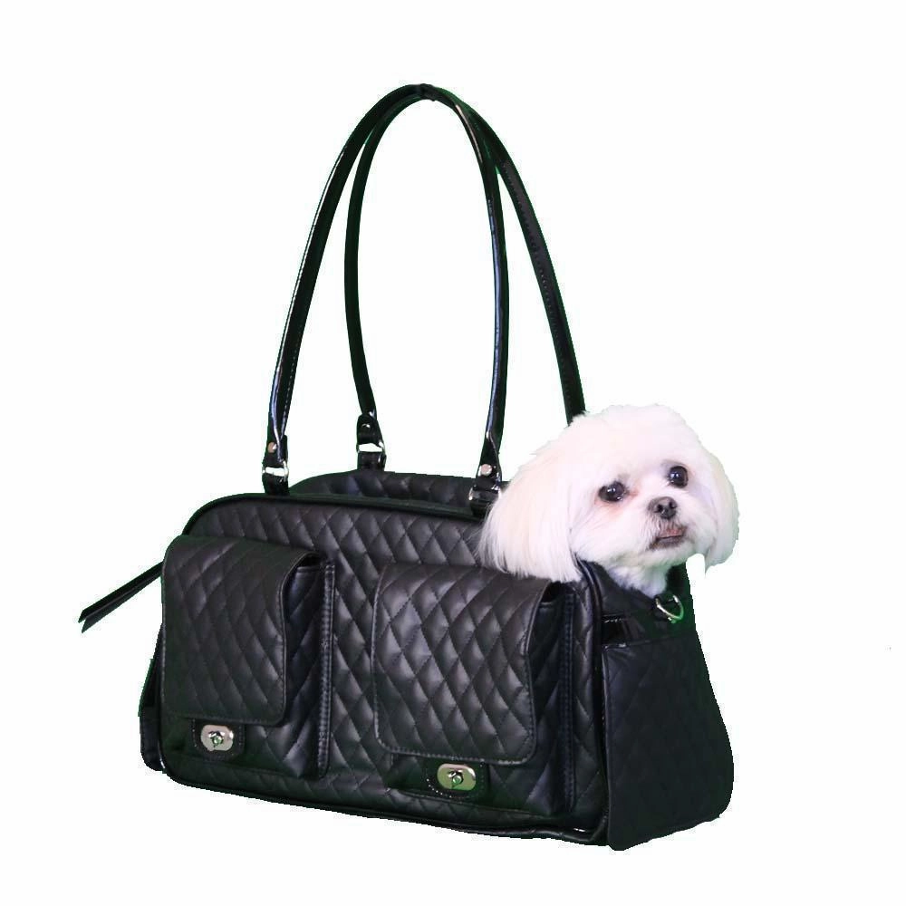 Petote Marlee Dog Carrier Black Quilted