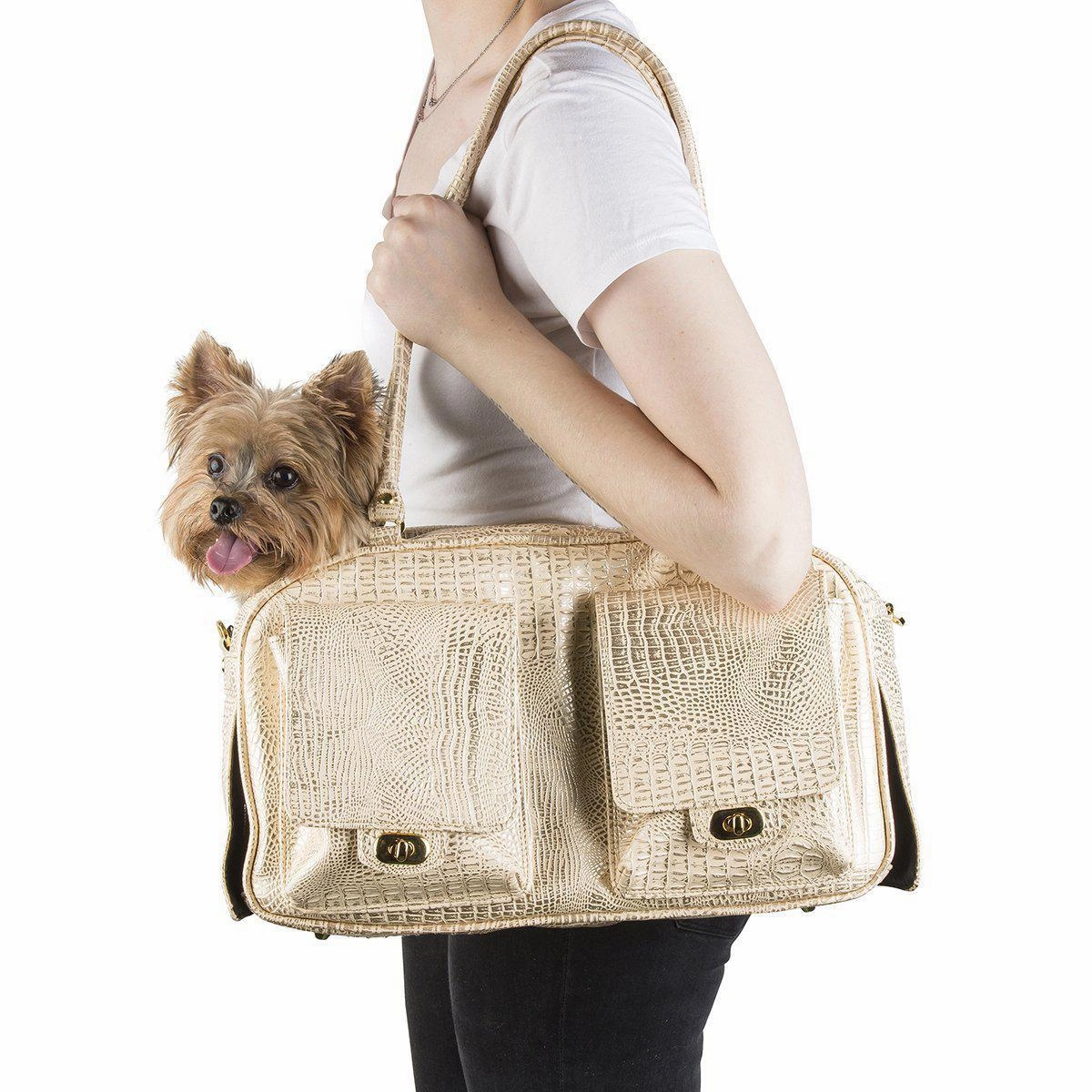 Petote Marlee Dog Carrier Gold Croco