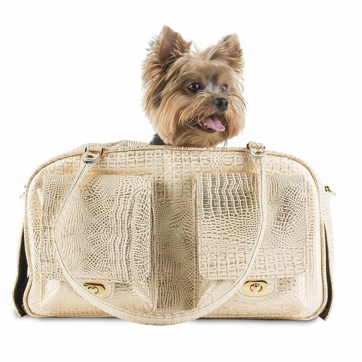 Petote Marlee Dog Carrier Gold Croco