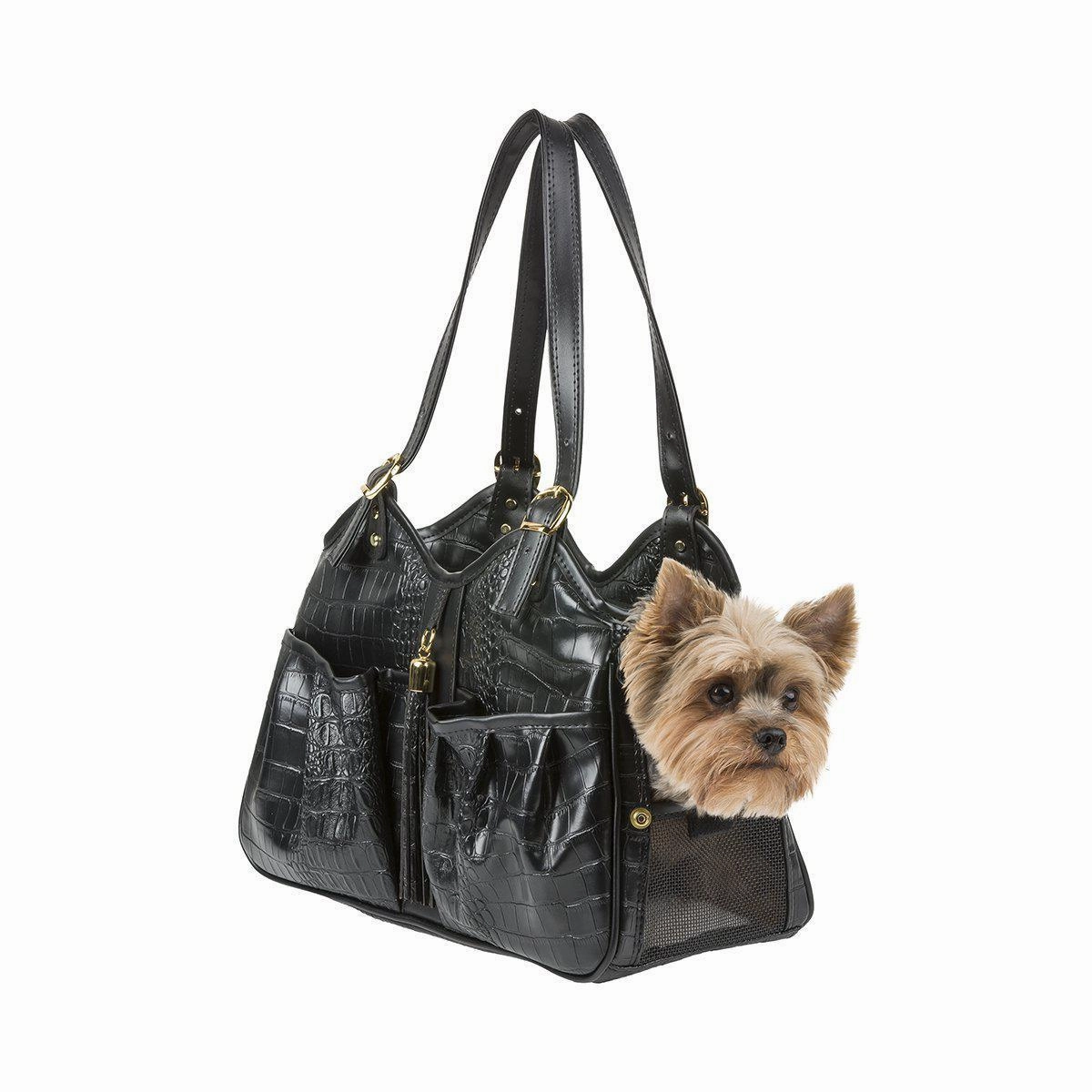 Petote Metro Dog Carrier Black Croco