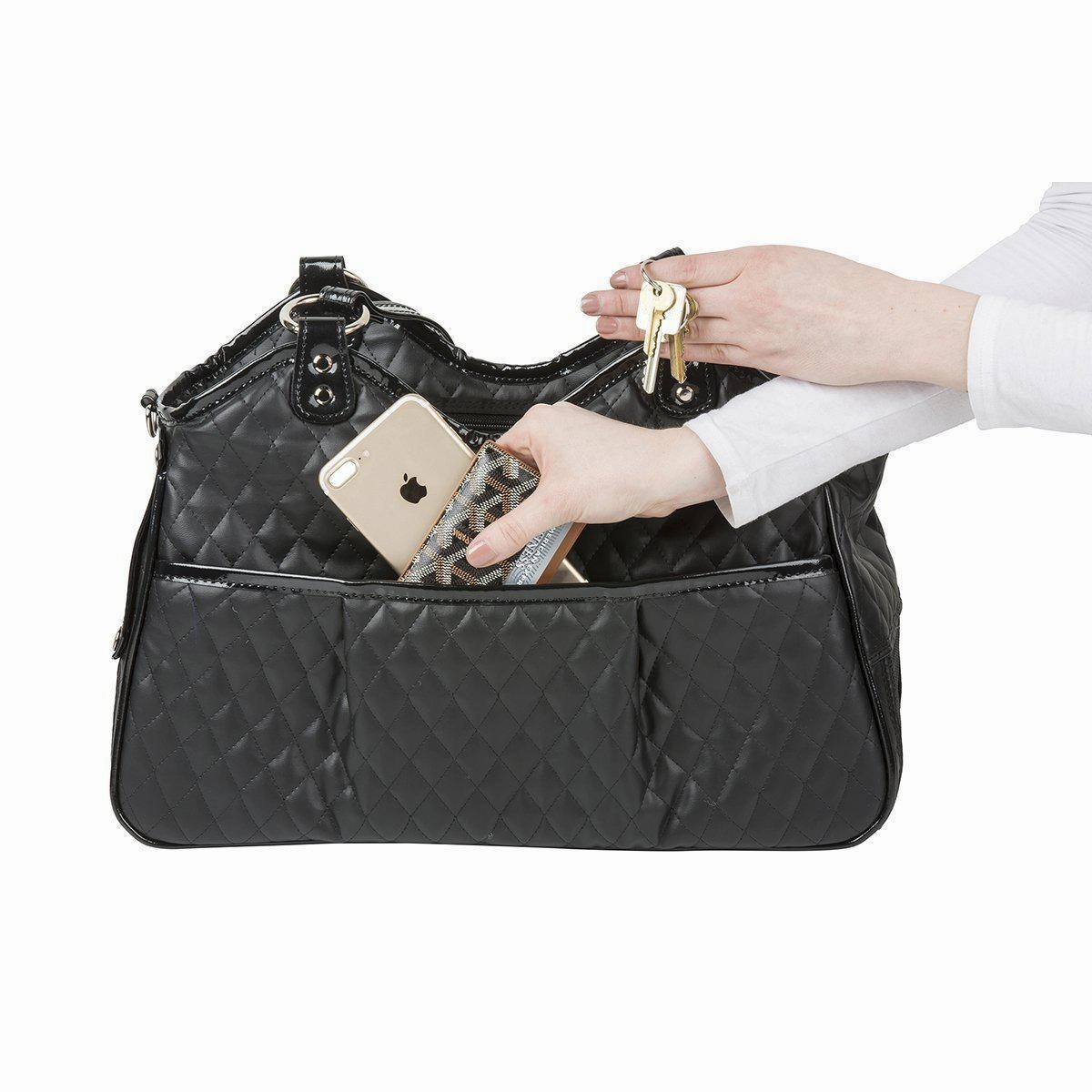 Petote Metro Dog Carrier Black Quilted