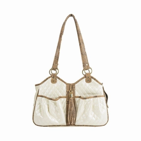 Petote Metro Dog Carrier Ivory Quilted