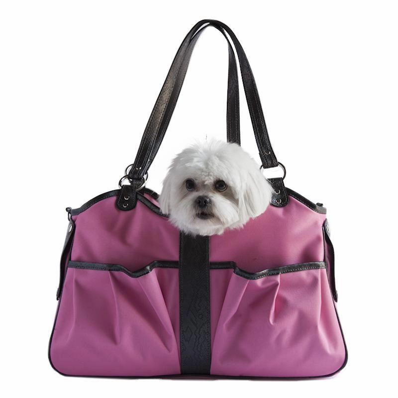 Petote Metro Dog Carrier Pink And Black