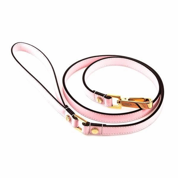 Plain Leather Dog Harness Light Pink