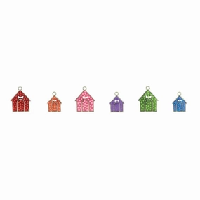Polka Dot Enamel Doghouse Dog ID Tag