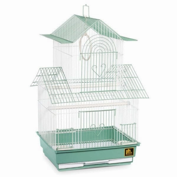 Prevue Shanghai Parakeet Cage Green and White