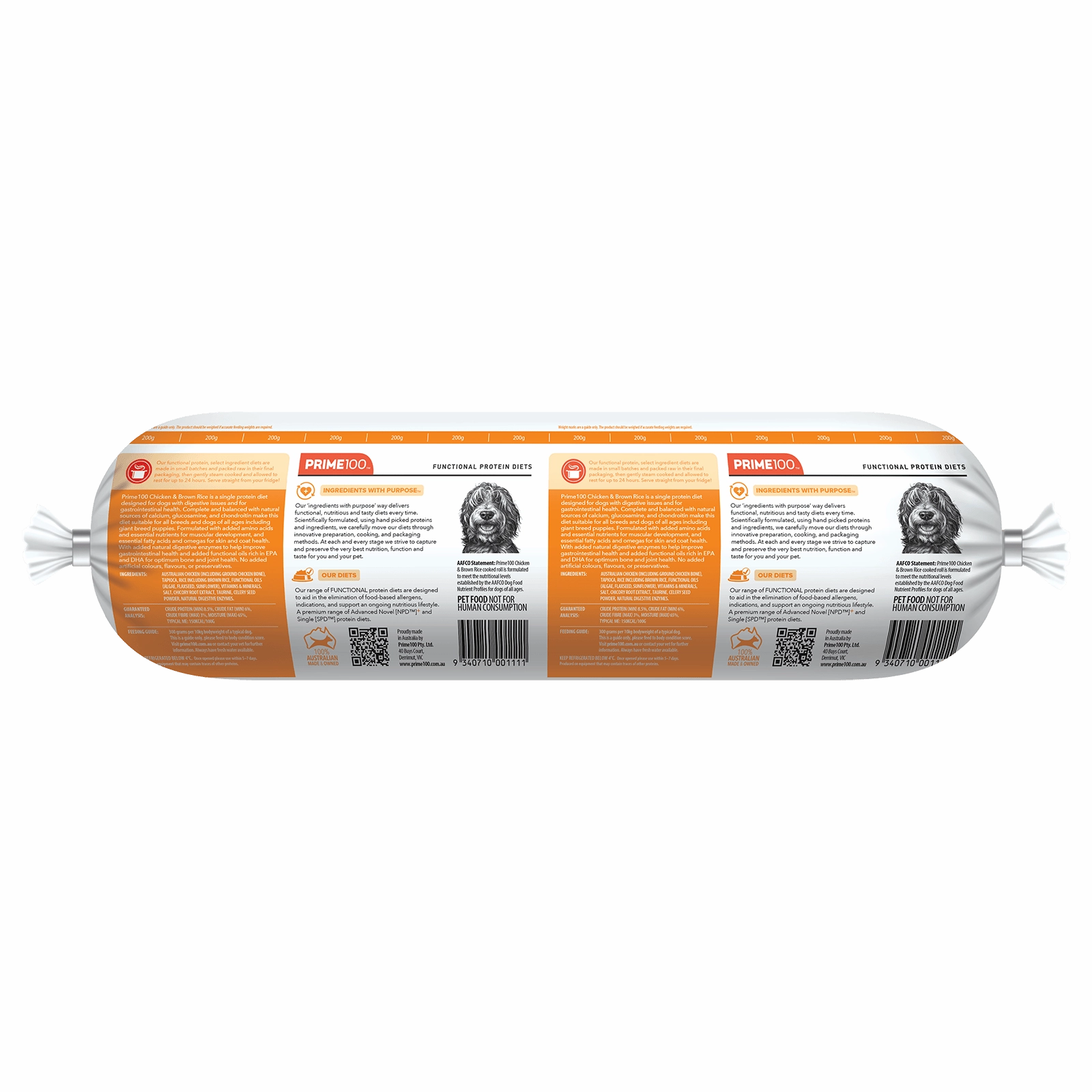 Prime100 Dog Food Roll SPD Chicken & Brown Rice