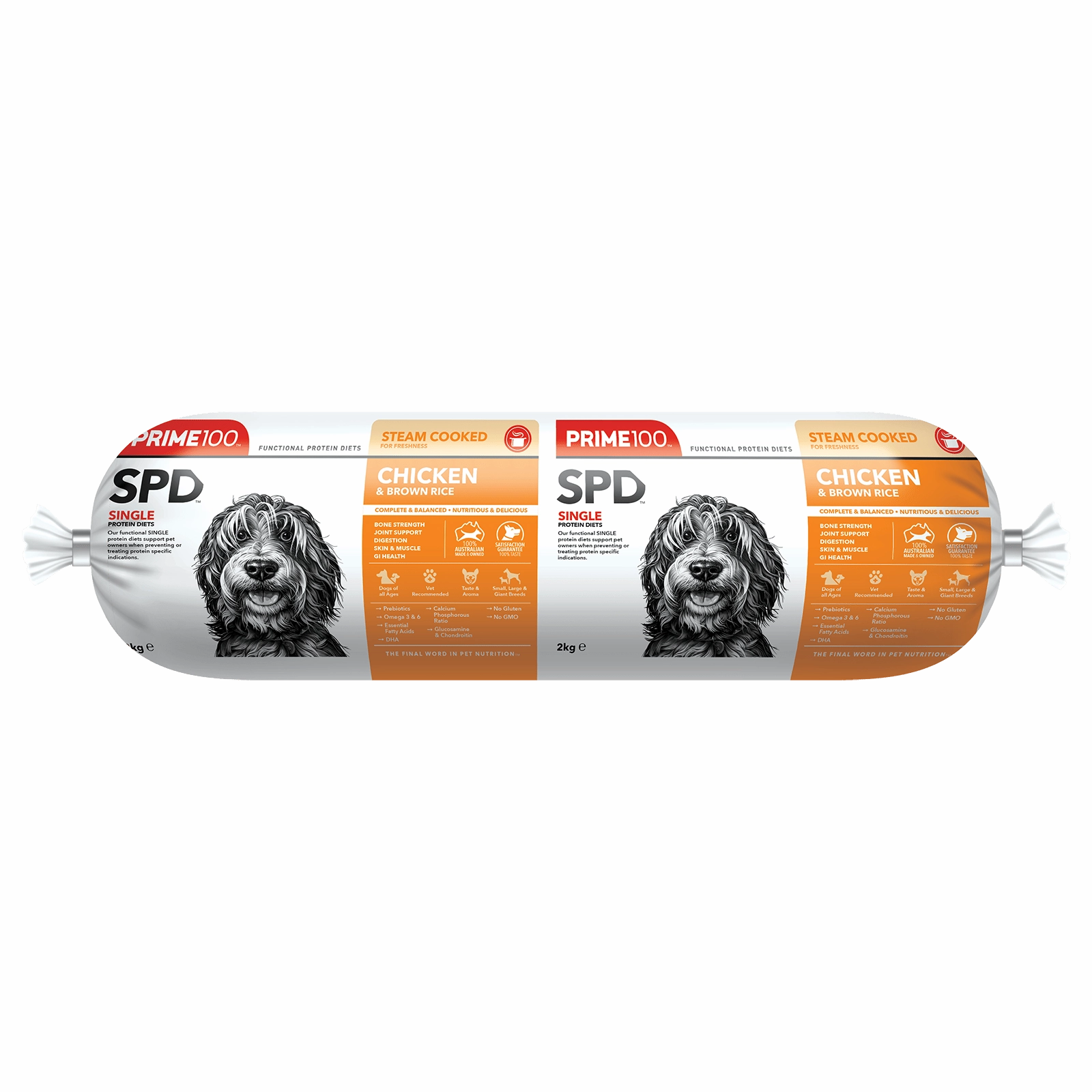 Prime100 Dog Food Roll SPD Chicken & Brown Rice