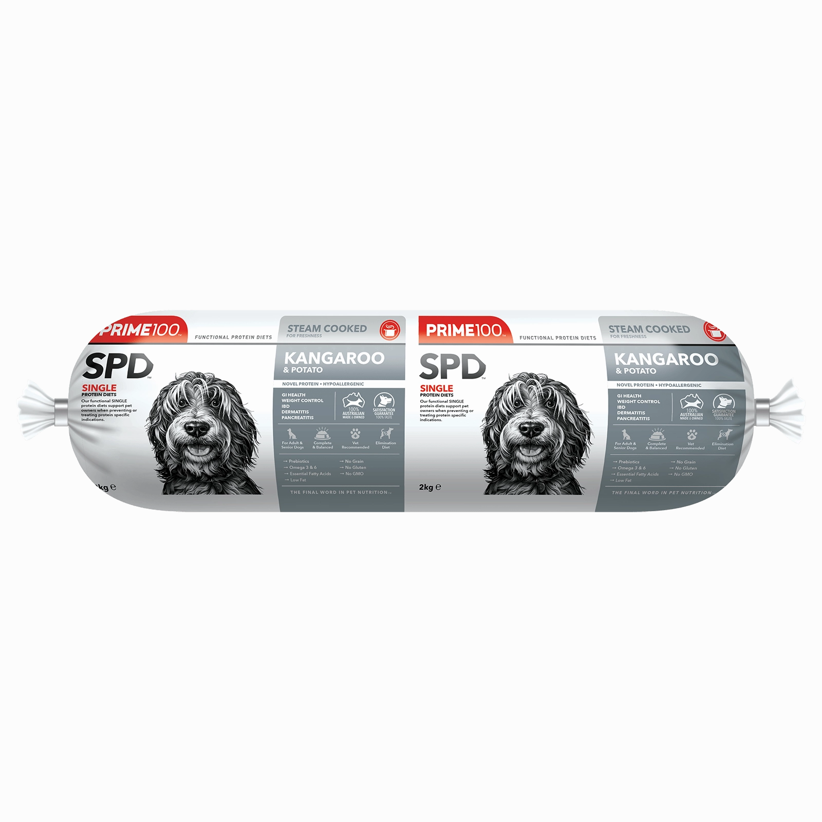Prime100 Dog Food Roll SPD Kangaroo & Potato