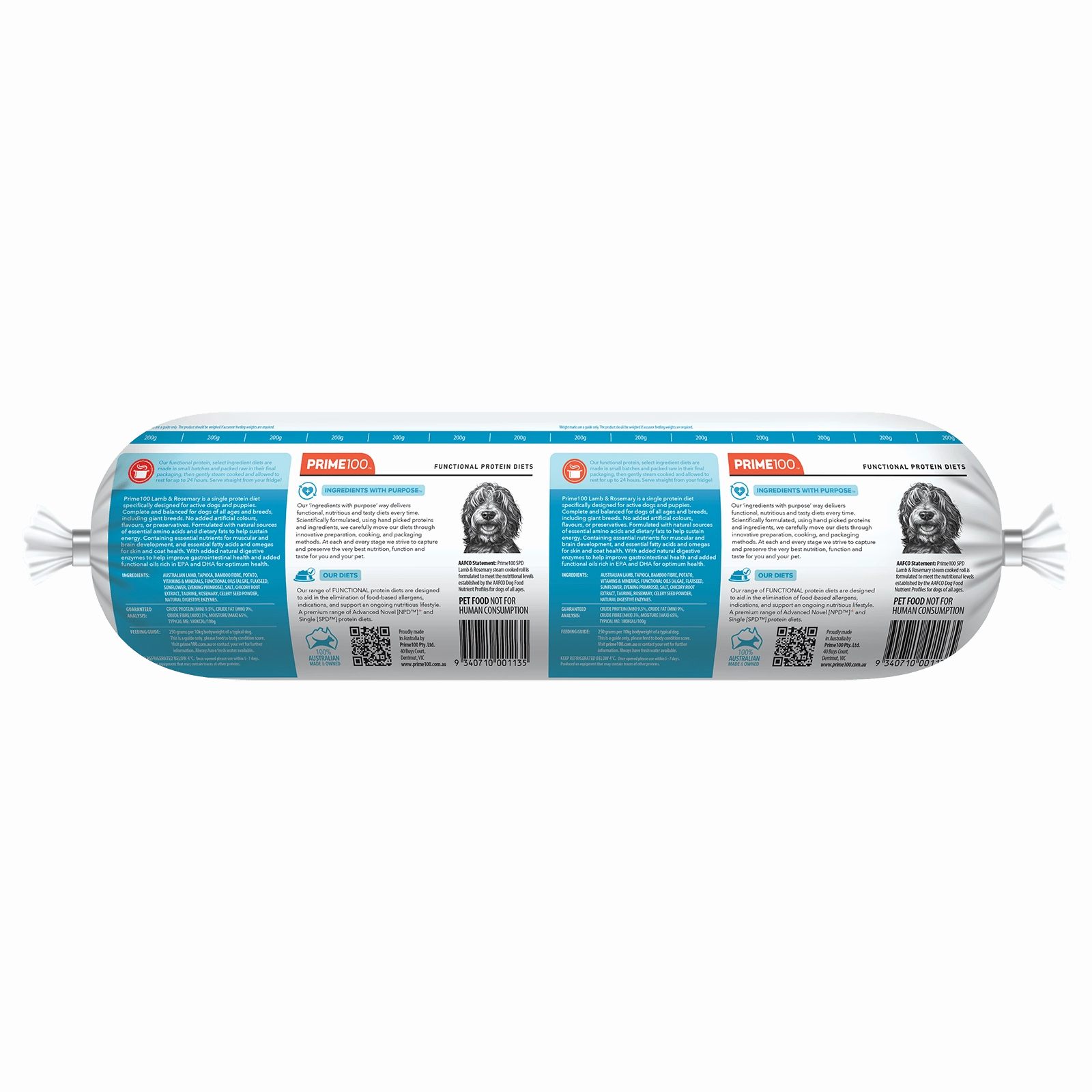 Prime100 Dog Food Roll SPD Lamb & Rosemary