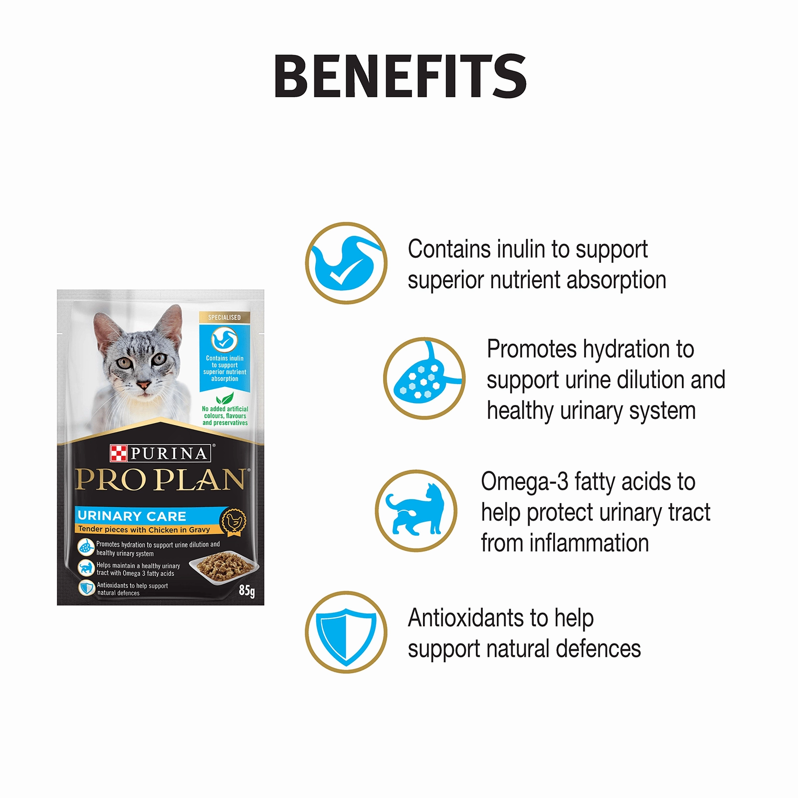Pro Plan Cat Food Pouch Adult Urinary Health Chicken & Gravy