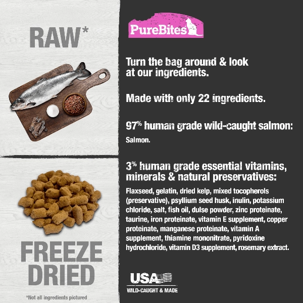 PureBites Freeze Dried Salmon Recipe Food Topper For Cats